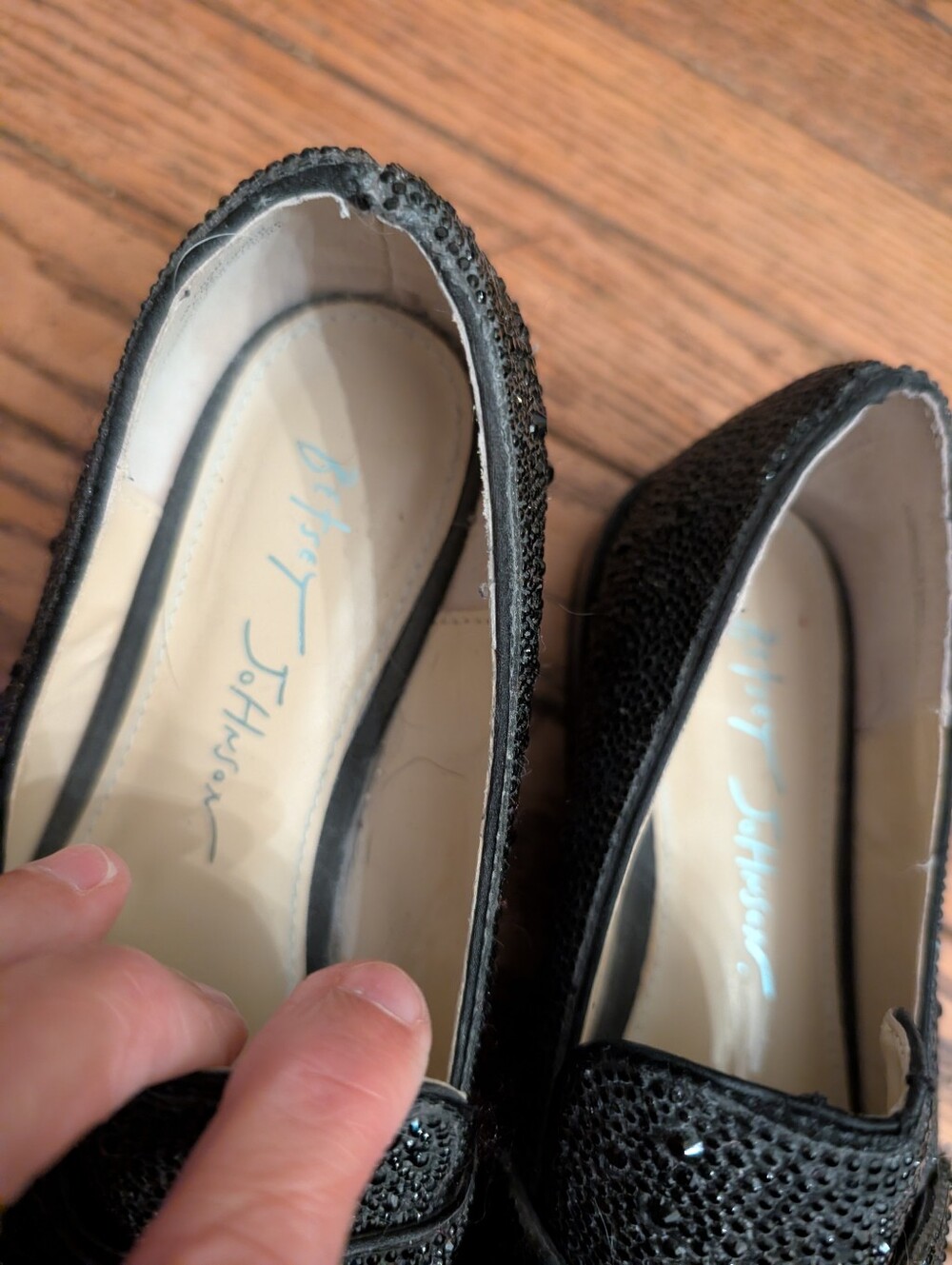 Betsey Johnson Black Sparkle Loafers